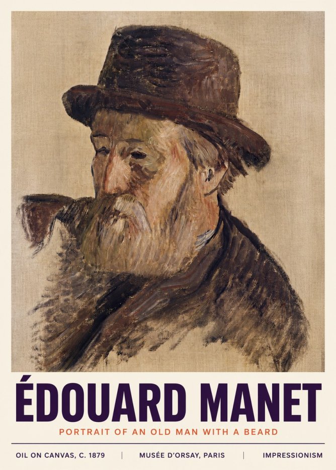 Édouard Manet Portrait of an Old Man with a Beard No4 - Poster