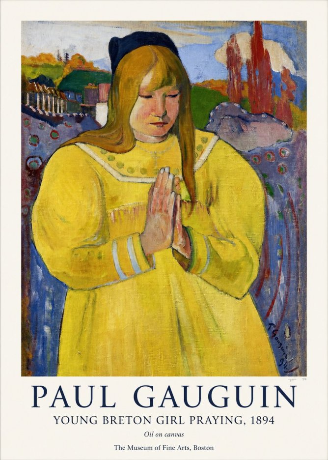 Paul Gauguin Young Breton Girl Praying, 1894 No1 - Poster