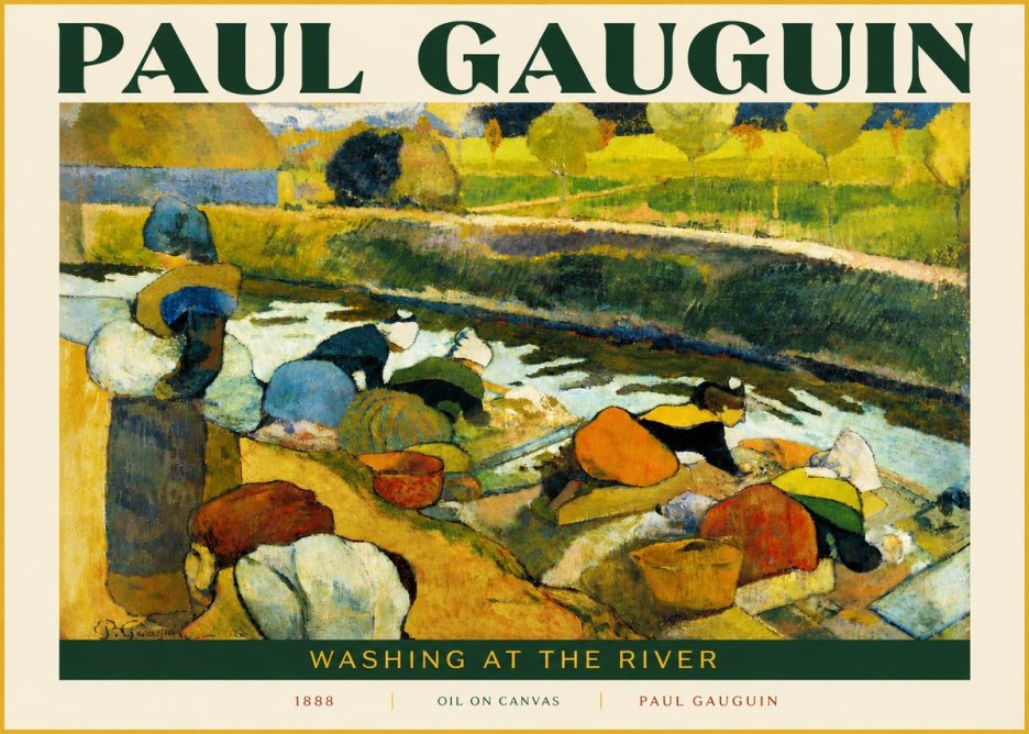 Paul Gauguin Washing at the River No5 - Poster
