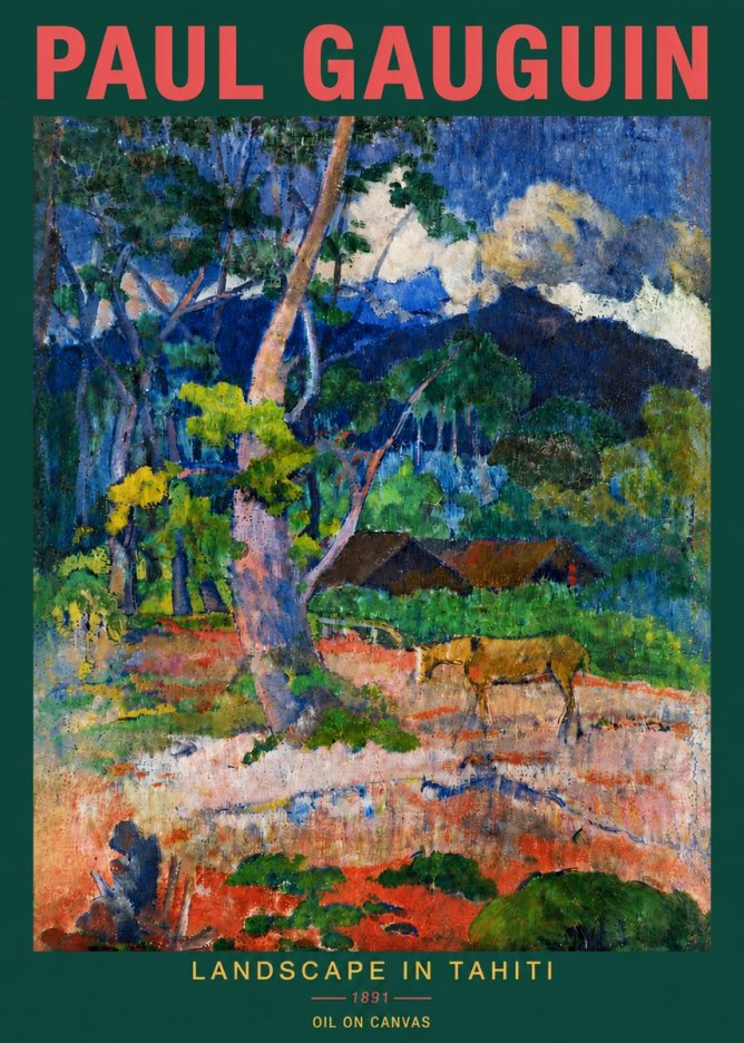 Paul Gauguin Landscape in Tahiti III No4 - Poster