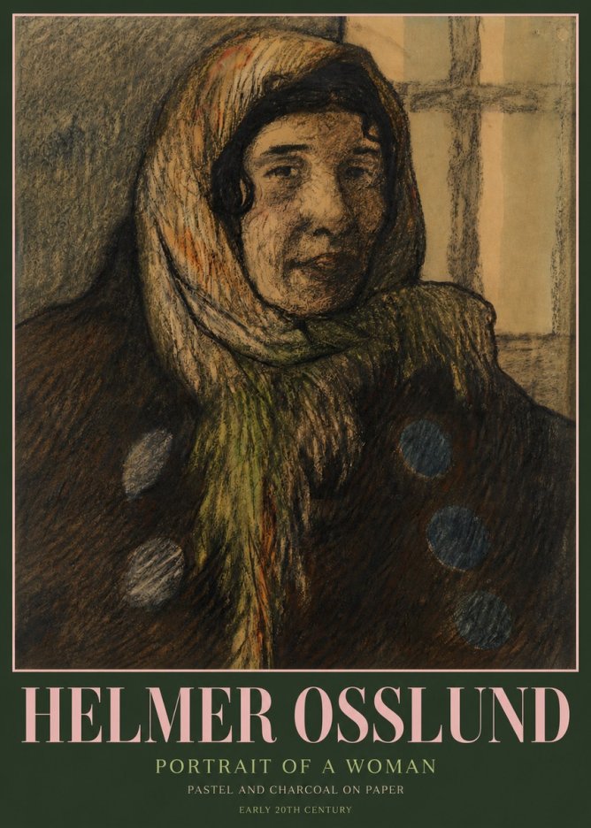 Helmer Osslund Portrait of a Woman No3 - Poster