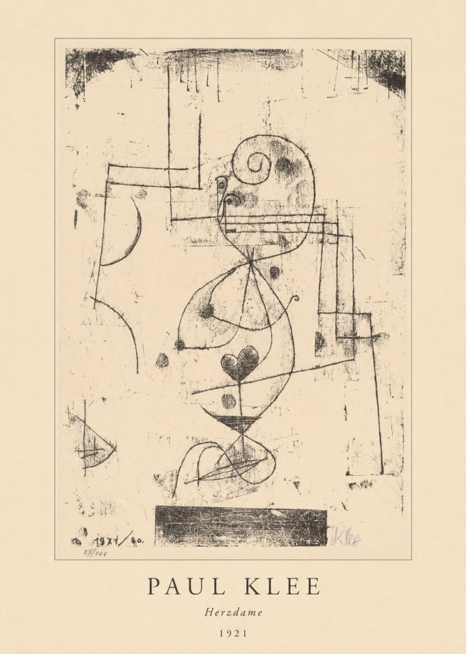 Paul Klee Herzdame No4 - Poster