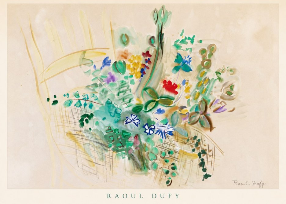 Raoul Dufy Bouquet in a Basket No6 - Poster