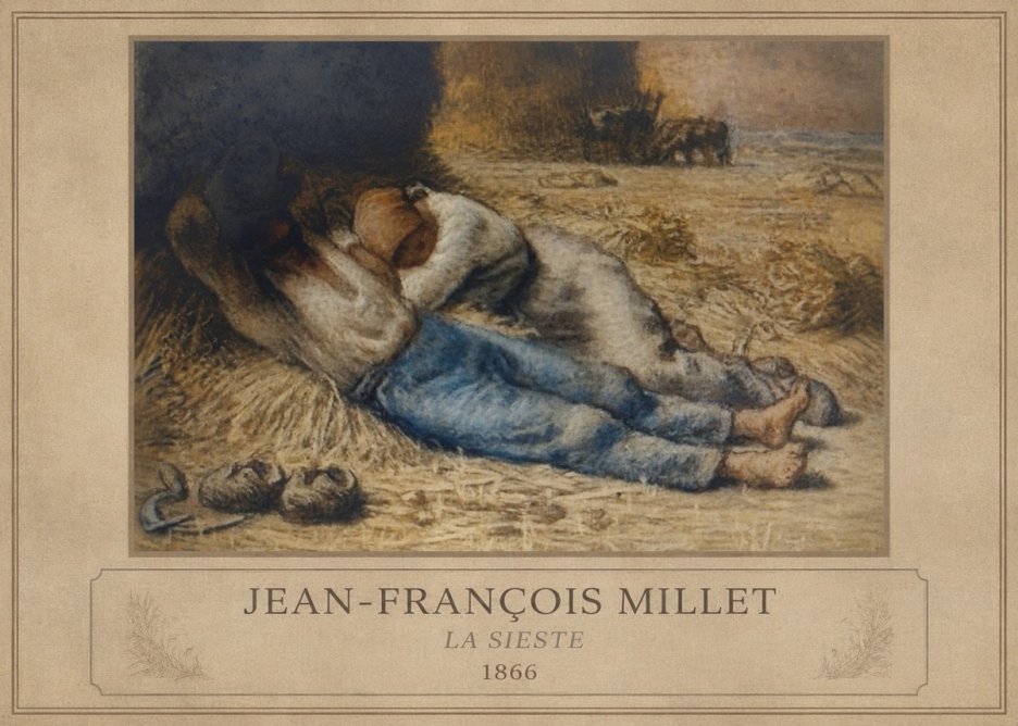 Jean-François Millet La Sieste No1 - Poster