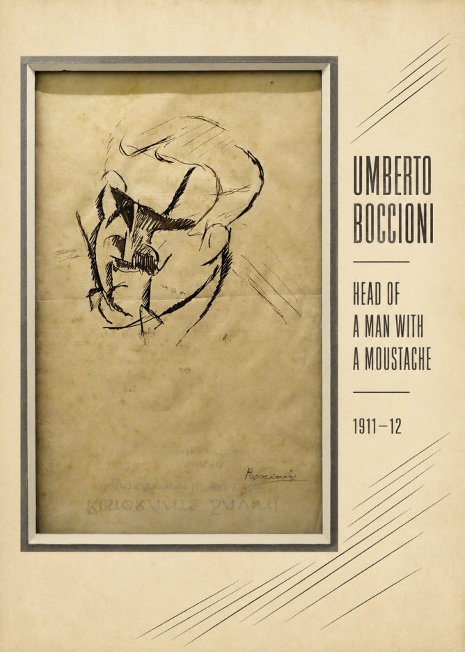 Umberto Boccioni Head of a Man with a Moustache No6 - Poster