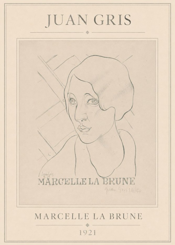 Juan Gris Marcelle La Brune II No1 - Poster