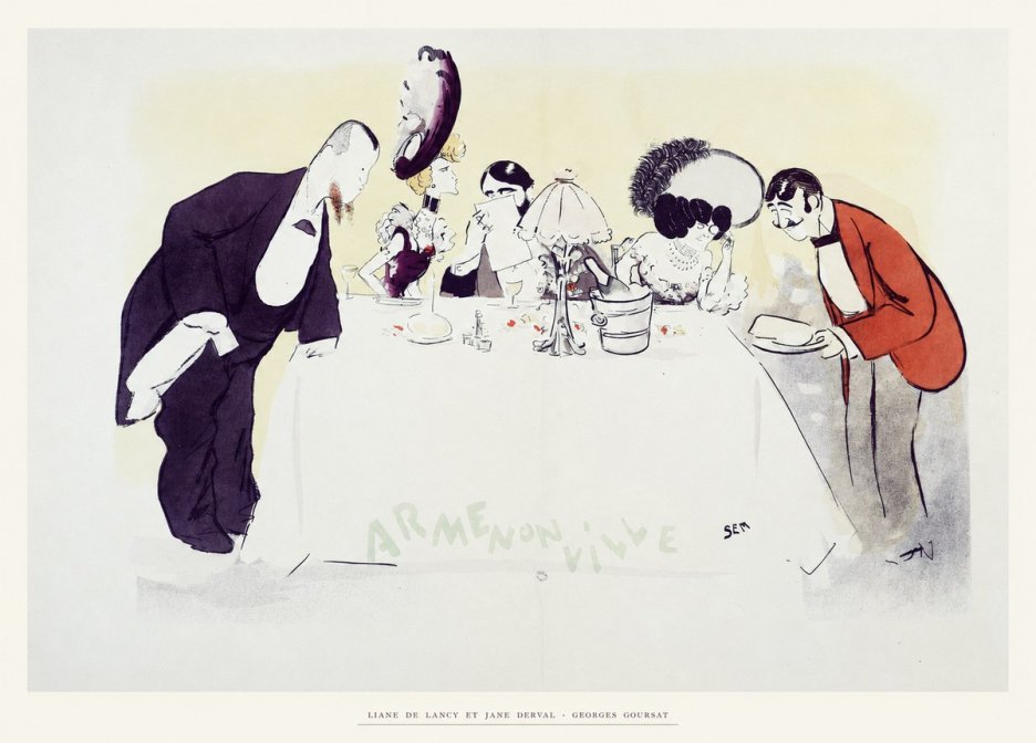 Georges Goursat Liane De Lancy Et Jane Derval No6 - Poster