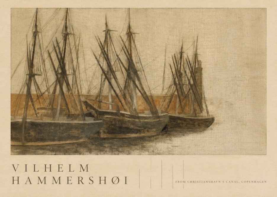 Vilhelm Hammershøi From Christianshavn's Canal, Copenhagen No5 - Poster