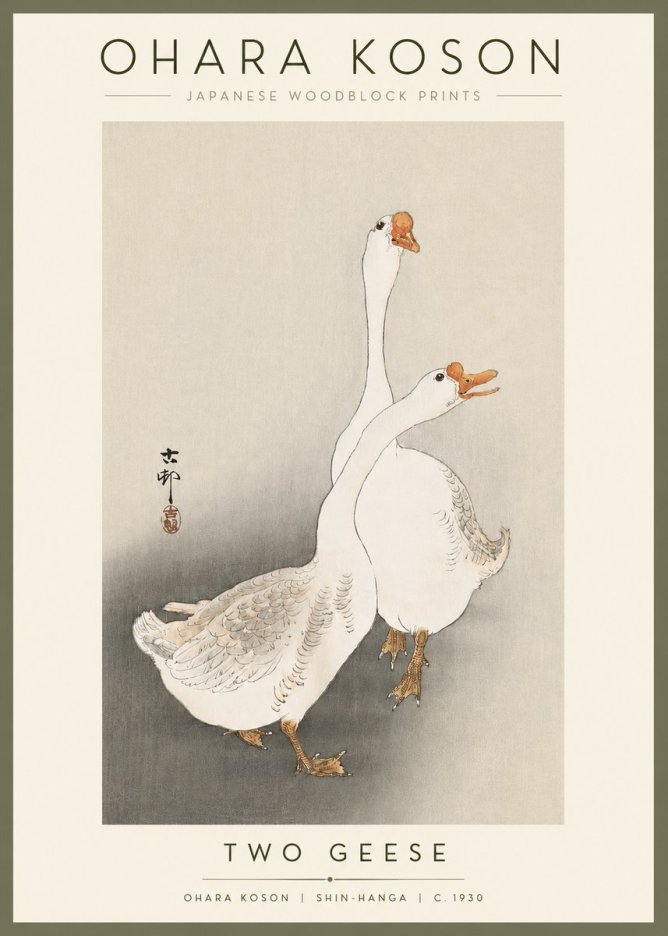 Ohara Koson Two Geese No2 - Poster