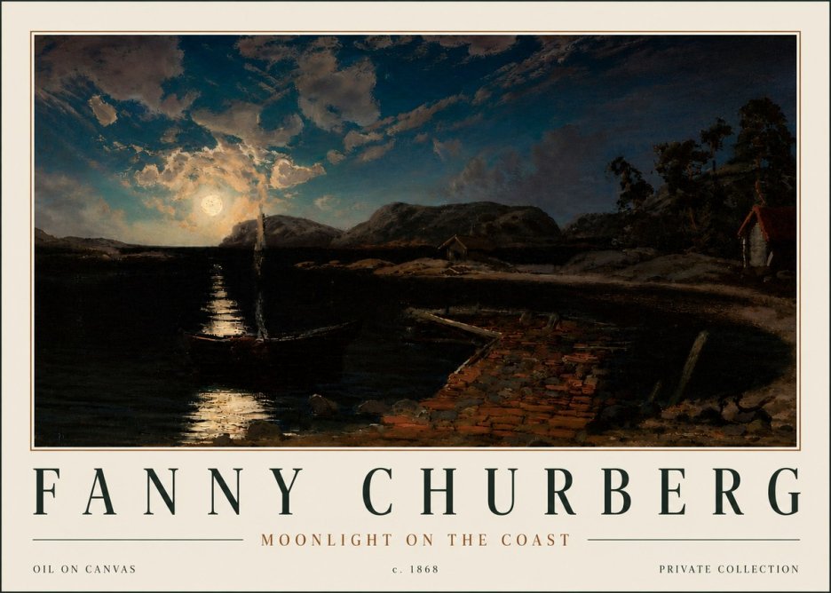 Fanny Churberg Moonlight on the Coast No4 - Poster
