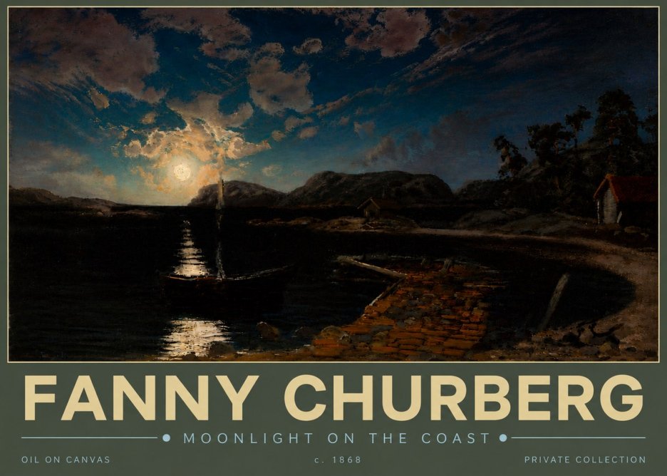 Fanny Churberg Moonlight on the Coast No5 - Poster