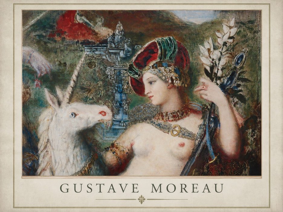 Gustave Moreau The Unicorns I No1 - Poster