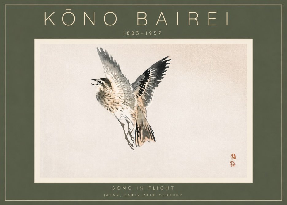 Kōno Bairei Song in Flight No2 - Poster