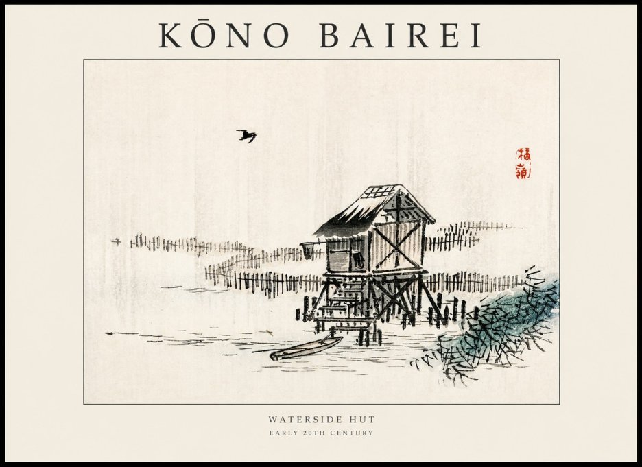 Kōno Bairei Waterside Hut No1 - Poster
