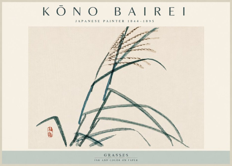 Kōno Bairei Grasses No4 - Poster