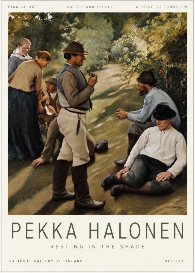 Pekka Halonen Resting in the Shade No6 - Poster
