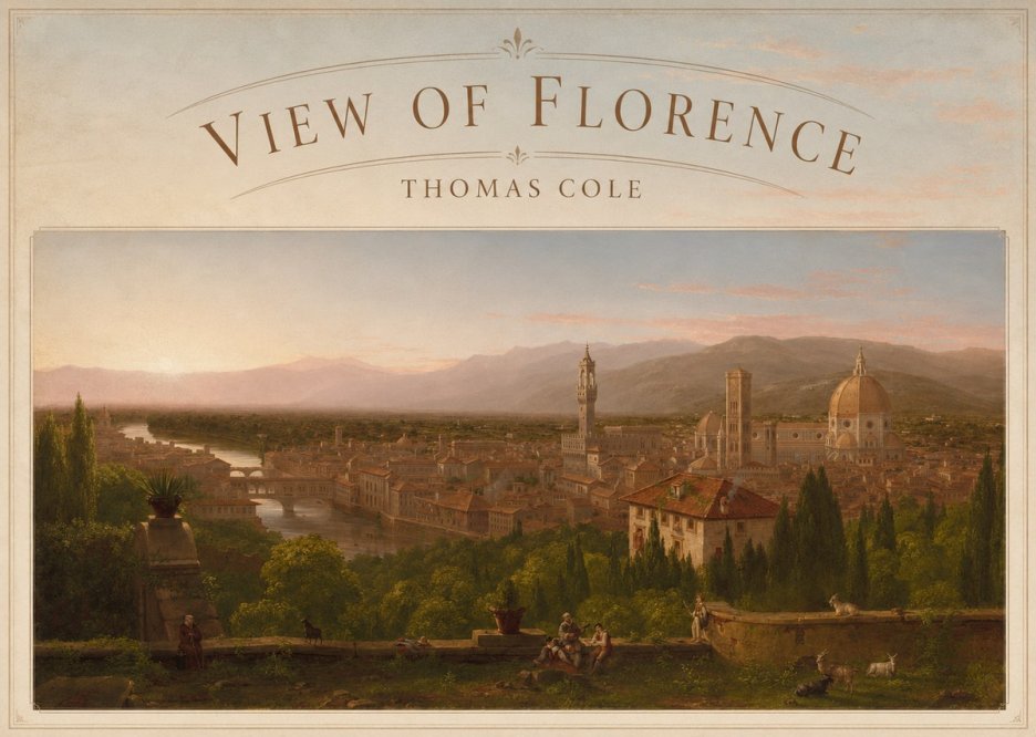 Thomas Cole View of Florence No5 - Poster