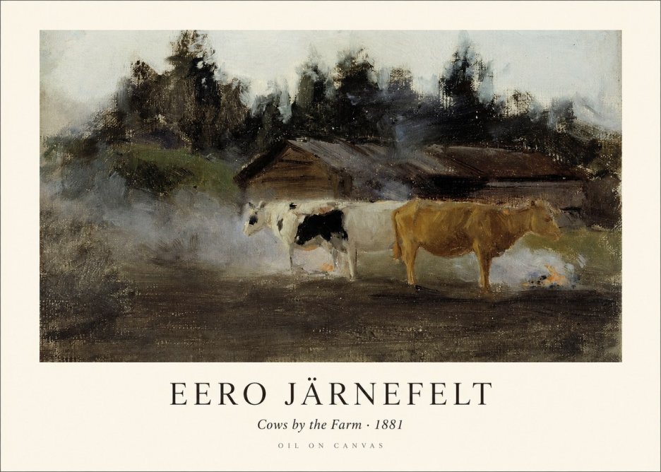 Eero Järnefelt Cows by the Farm · 1881 No1 - Poster
