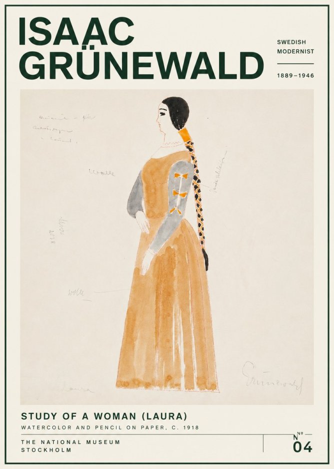Isaac Grünewald Study of a Woman (Laura) No4 - Poster