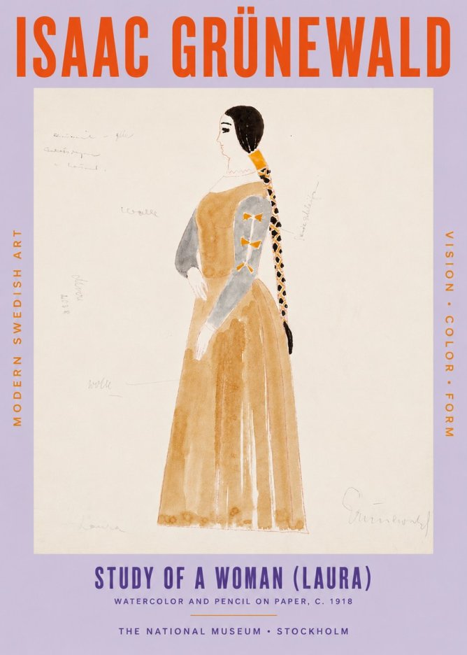 Isaac Grünewald Study of a Woman (Laura) No5 - Poster