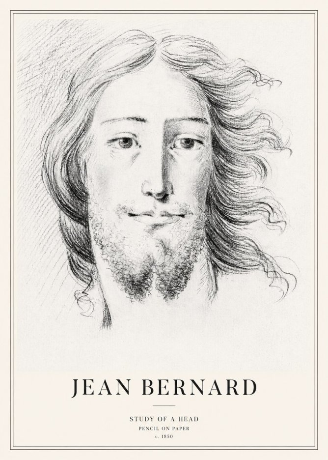 Jean Bernard Study of a Head No3 - Poster