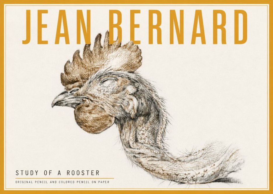 Jean Bernard Study of a Rooster Head No5 - Poster