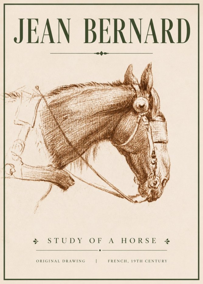Jean Bernard Equine Study No5 - Poster