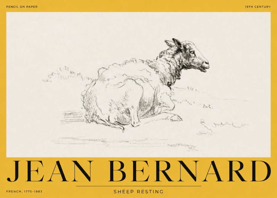 Jean Bernard Sheep Resting No2 - Poster