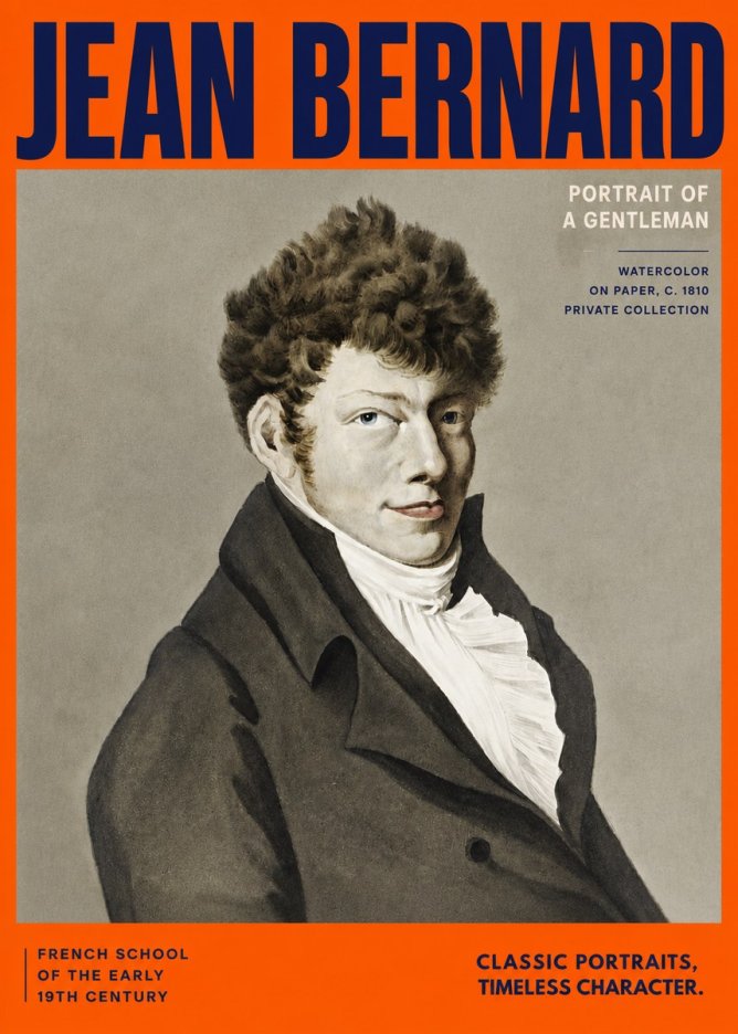 Jean Bernard Portrait of a Young Man No6 - Poster