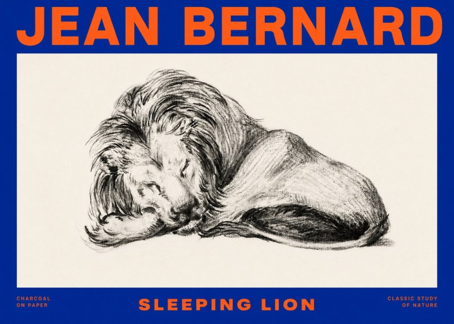 Jean Bernard Sleeping Lion No4 - Poster