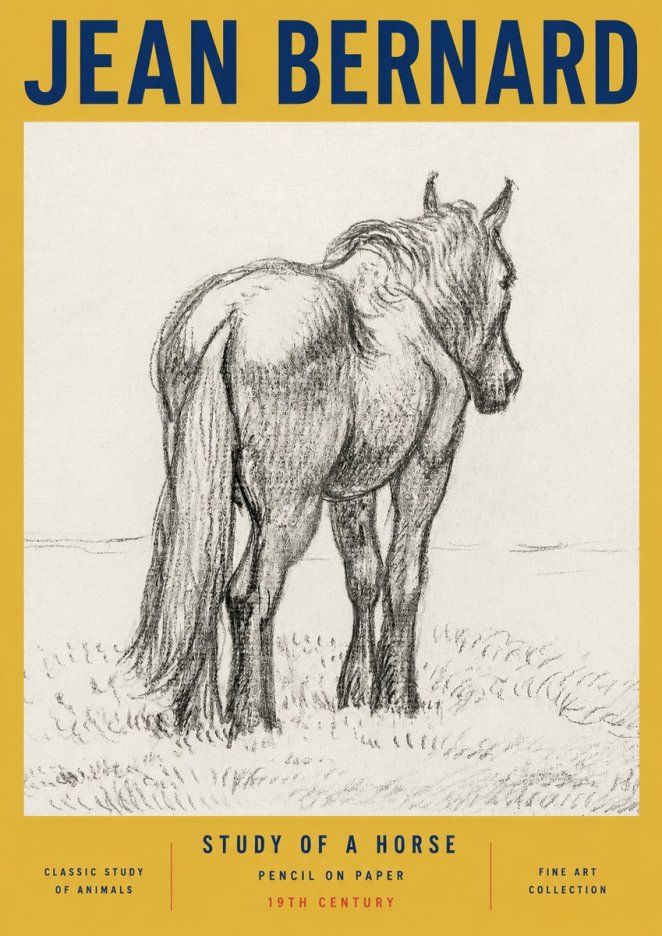 Jean Bernard Study of a Horse II No3 - Poster