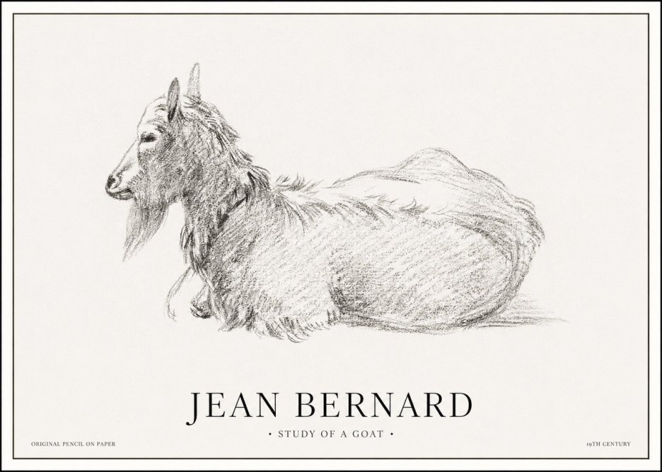 Jean Bernard Study of a Goat I No1 - Poster