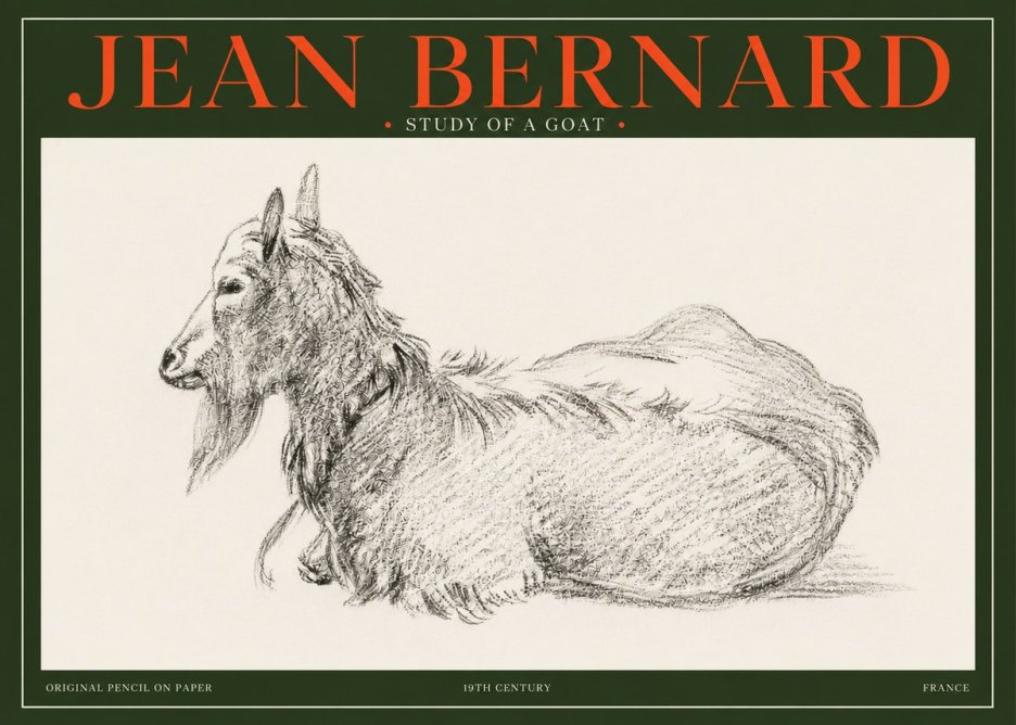 Jean Bernard Study of a Goat I No3 - Poster