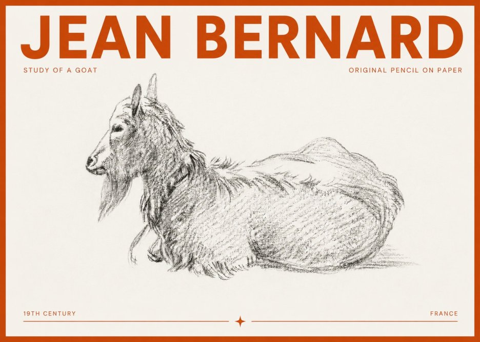 Jean Bernard Study of a Goat I No5 - Poster