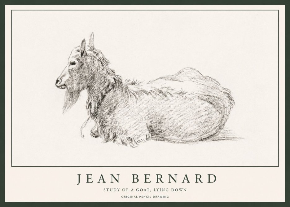 Jean Bernard Study of a Goat I No6 - Poster