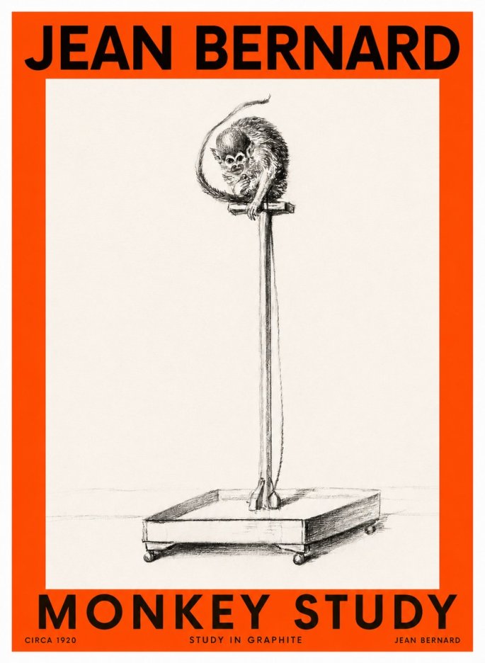 Jean Bernard Monkey Study No2 - Poster