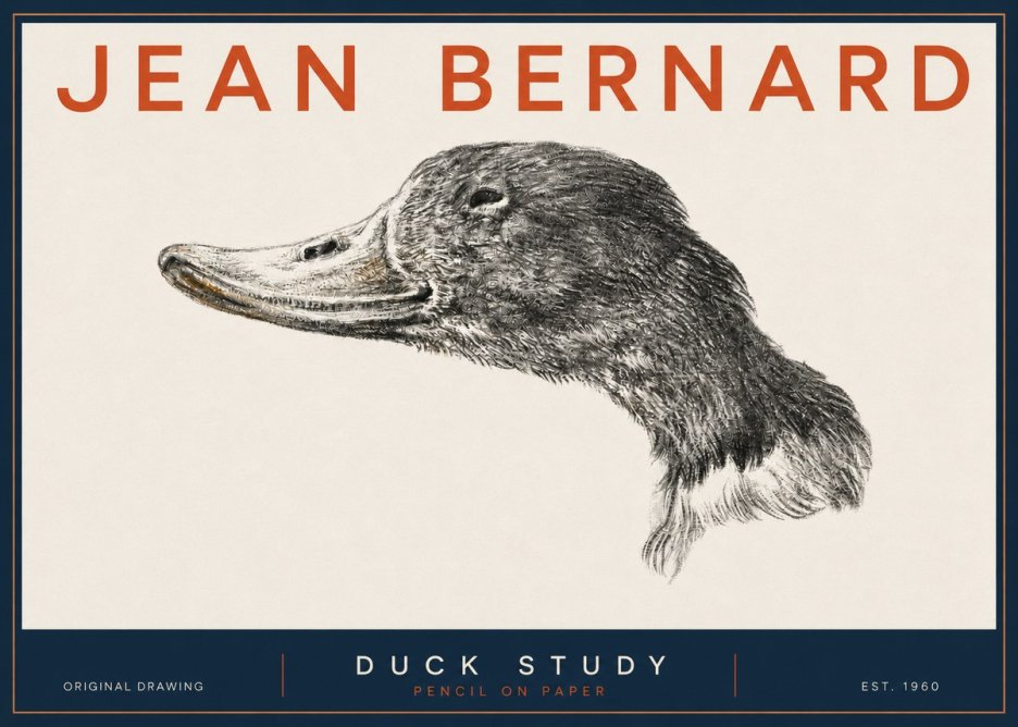 Jean Bernard Study of a Duck No5 - Poster