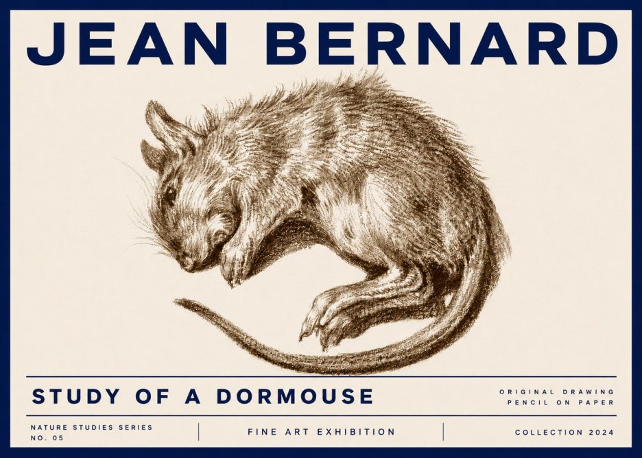 Jean Bernard Study of a Dormouse No5 - Poster