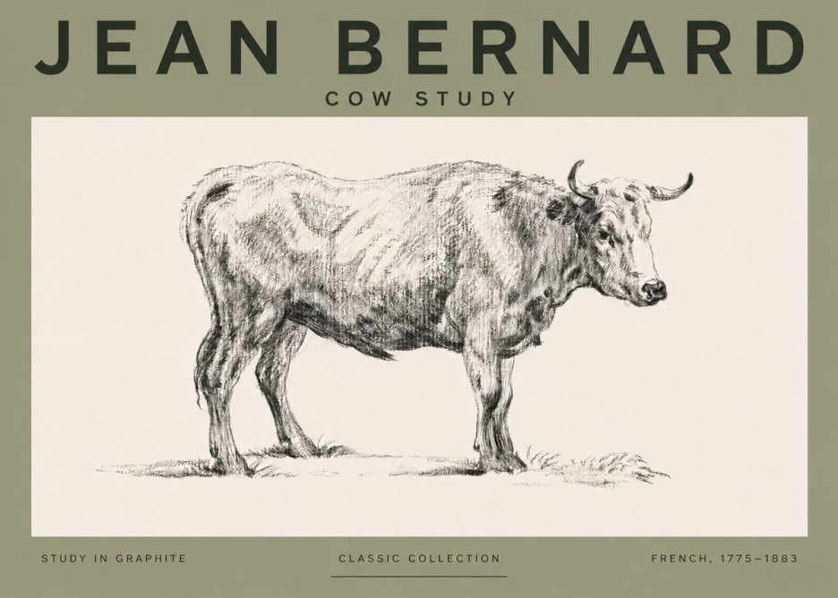 Jean Bernard Cow Study No4 - Poster