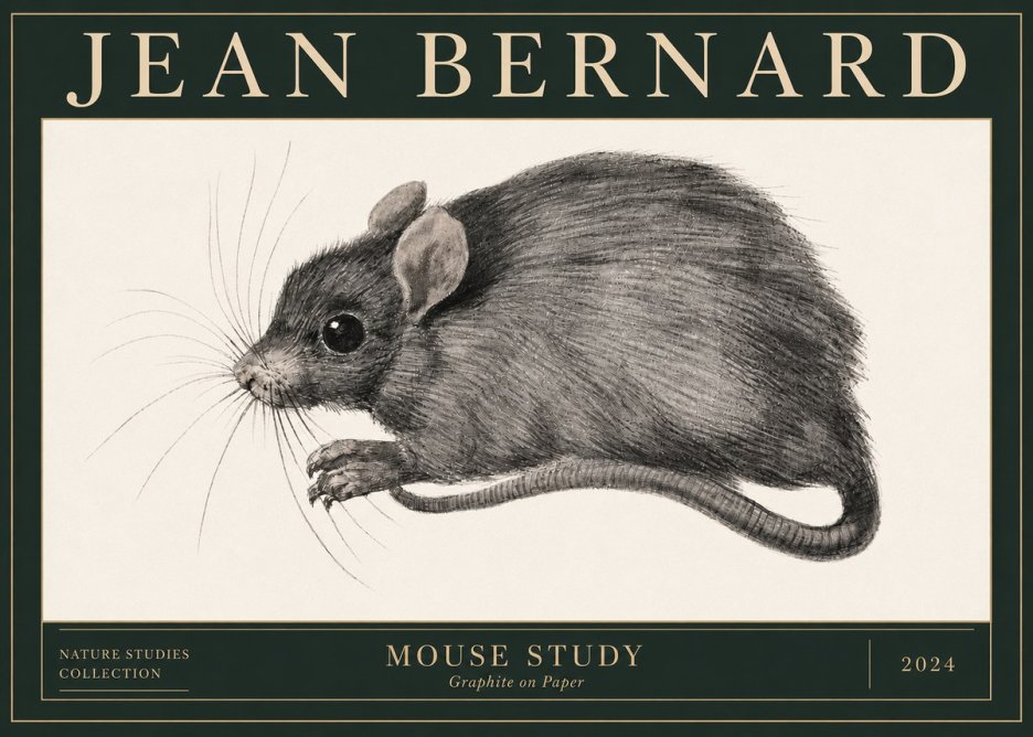Jean Bernard Mouse Study No4 - Poster