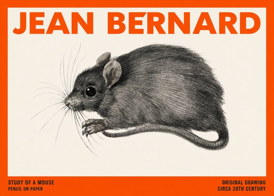 Jean Bernard Mouse Study No6 - Poster