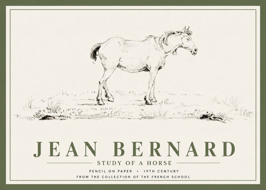 Jean Bernard Study of a Horse IV No5 - Poster