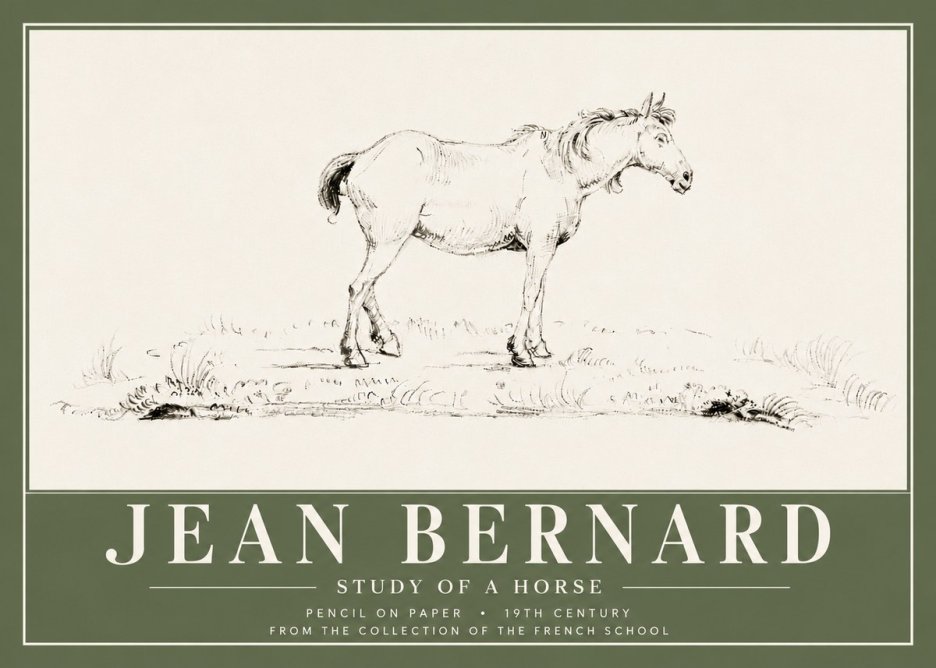 Jean Bernard Study of a Horse IV No6 - Poster