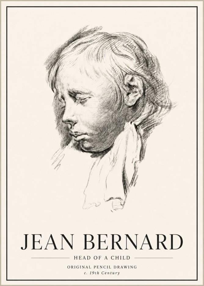 Jean Bernard Head of a Child No5 - Poster