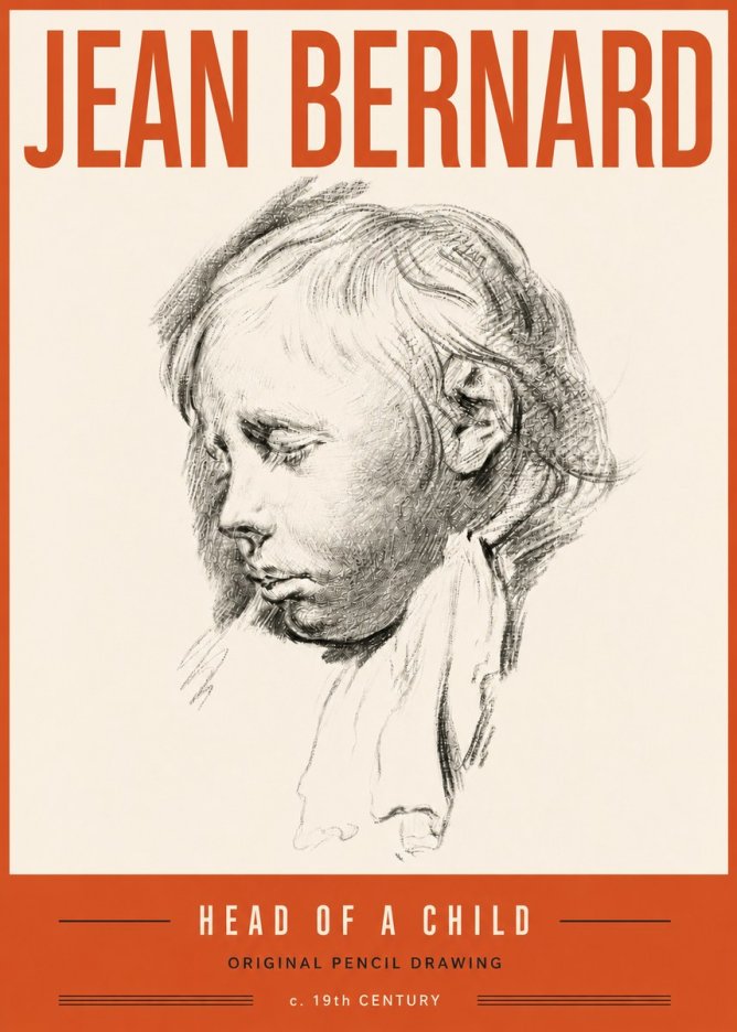 Jean Bernard Head of a Child No6 - Poster