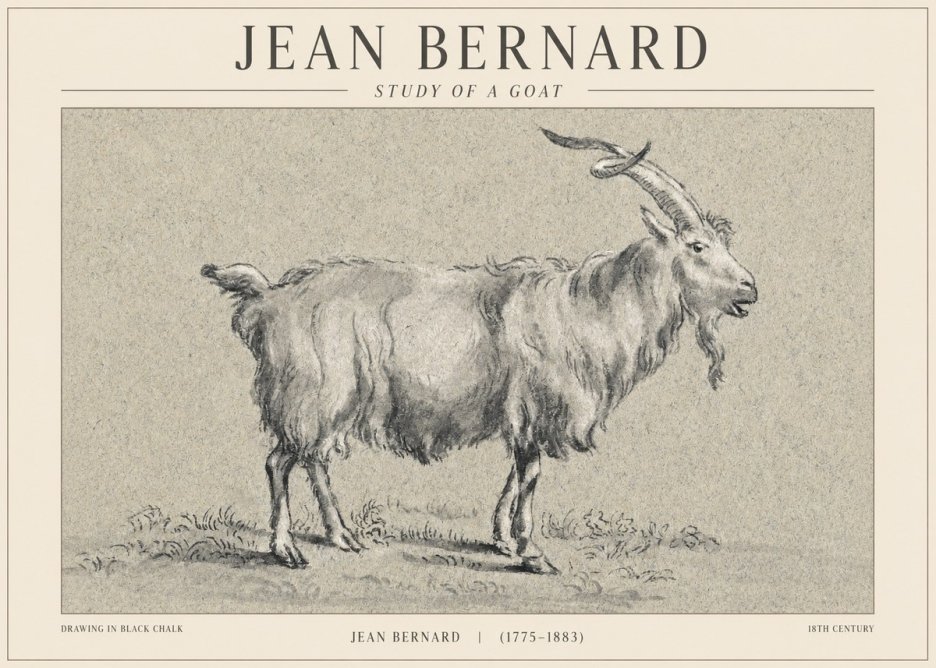 Jean Bernard Study of a Goat II No1 - Poster