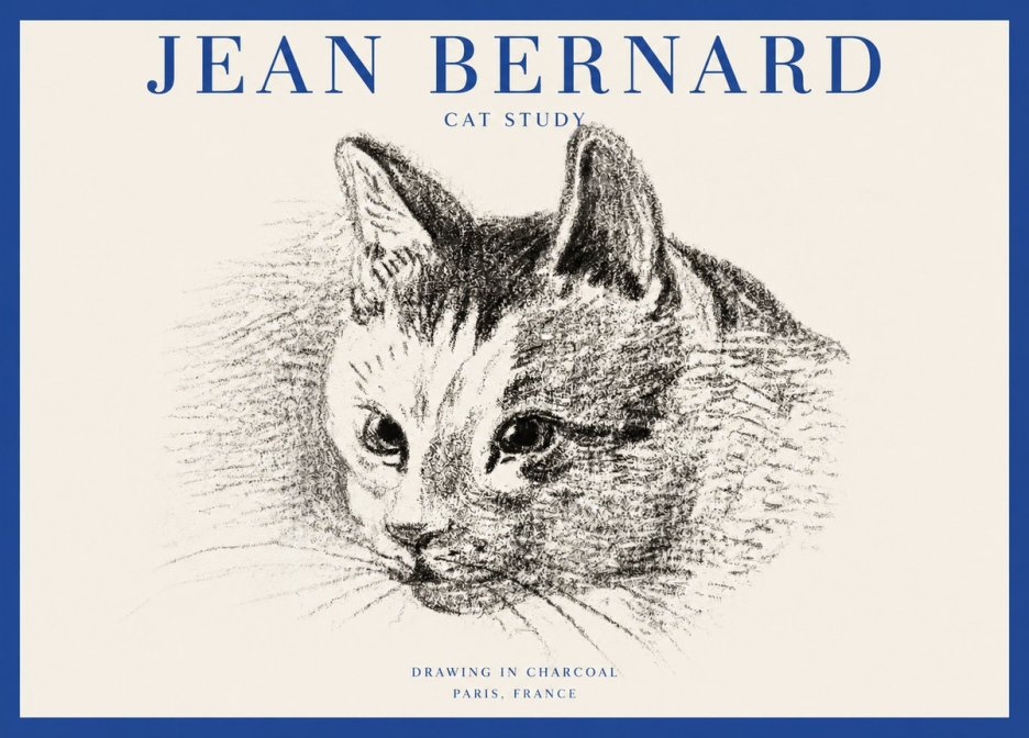 Jean Bernard Cat Study III No2 - Poster