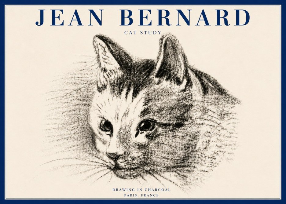 Jean Bernard Cat Study III No6 - Poster
