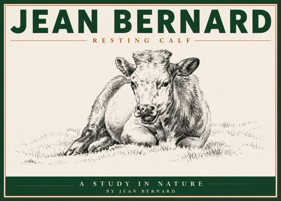 Jean Bernard Resting Calf I No5 - Poster