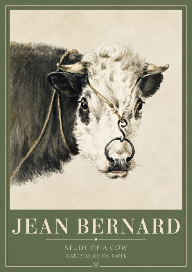 Jean Bernard Study of a Cow I No3 - Poster